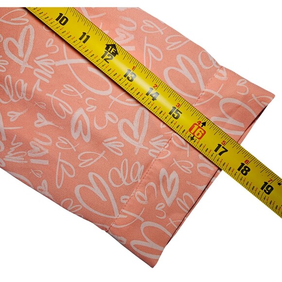 Torrid Women's Harper Blouse size 1X Peachy Pink Hearts Coquette Feminine Flowy - Picture 11 of 13